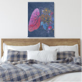 Floral lungs anatomie canvas afdruk (Insitu (Slaapkamer))