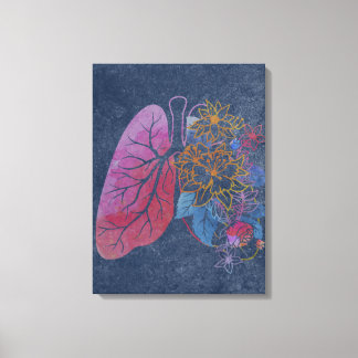 Floral lungs anatomie canvas afdruk