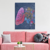 Floral lungs anatomie canvas afdruk (Insitu (Woonkamer))