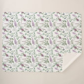 Floral Lupin Heather Scottish Pattern Sherpa Deken (Voorkant (horizontaal))