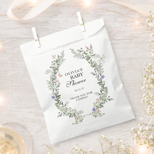 Floral Lush Wildflowers Boho Baby shower Dank u Bedankzakje (Geknipt)