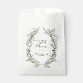 Floral Lush Wildflowers Boho Baby shower Dank u Bedankzakje