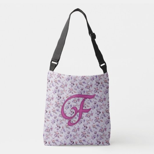 Floral Luxury Monogram F Crossbody Tas (Voorkant)
