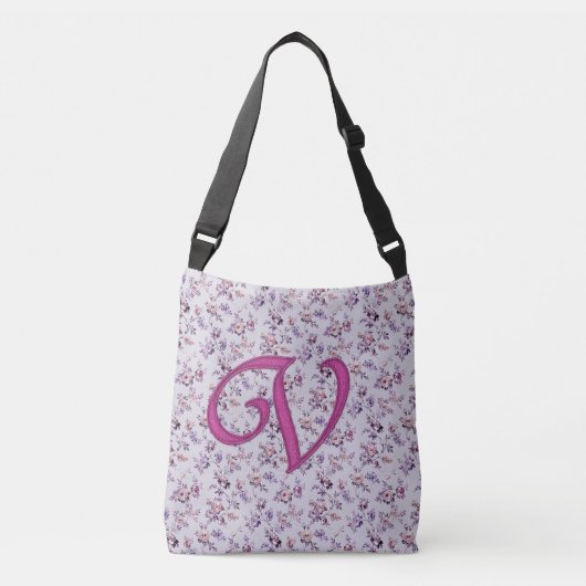 Floral Luxury Monogram V Crossbody Tas (Voorkant)