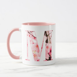 Floral M Initial Mug | Personalized Name & Traits Mok