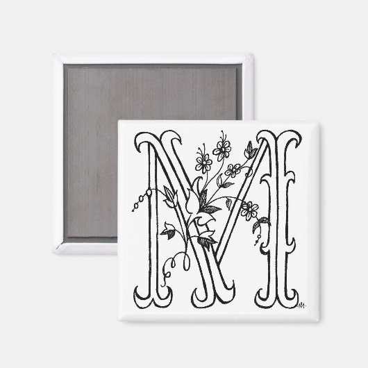 Floral M Magnet (Voorkant / Achterkant)