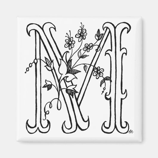 Floral M Magnet (Voorkant)