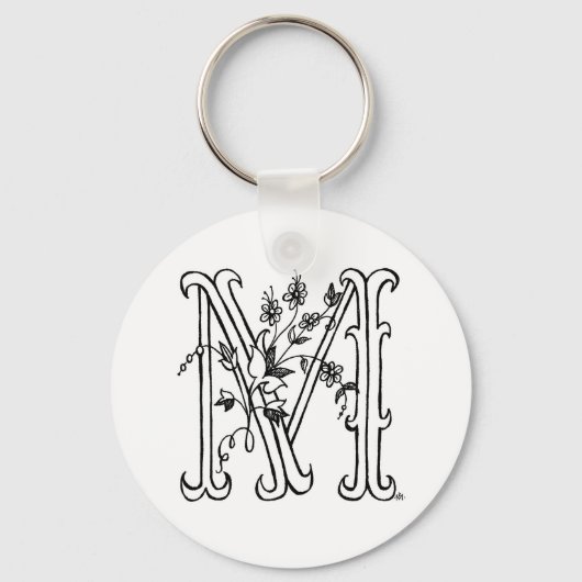 Floral M Sleutelhanger (Voorkant)