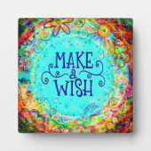  Floral Maak een wens Verjaardag Fotoplaat (Voorkant)