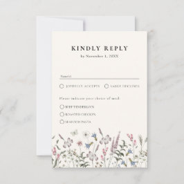 Floral maalt RSVP-kaart RSVP Kaartje