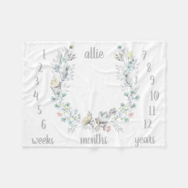 Floral Maandelijkse Foto Baby Blanket Fleece Deken