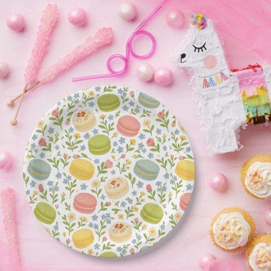 Floral Macaron Paper Bord (Feest)