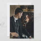 Floral Magenta Crest Monogram Weddenschap Kaart (Achterkant)