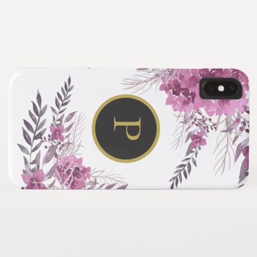 *~* Floral Magenta Hydrangea Waterverf Feminine Case-Mate iPhone Case (Achterkant (horizontaal))