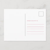 Floral Magenta roze bruiloft sparen het Briefkaart (Achterkant)