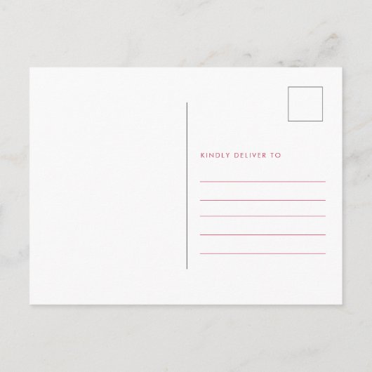 Floral Magenta roze bruiloft sparen het Briefkaart (Achterkant)