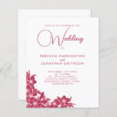 Floral Magenta roze Budget Weddenschap (Voorkant / Achterkant)