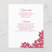 Floral Magenta roze Budget Weddenschap (Achterkant)