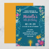 Floral Magic Birthday Invitation Kaart (Voorkant / Achterkant)