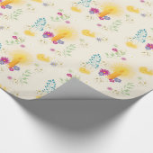 Floral Magic Candle Tan Wrapping Paper Cadeaupapier (Hoek)