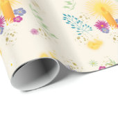 Floral Magic Candle Tan Wrapping Paper Cadeaupapier (Rol Hoek)
