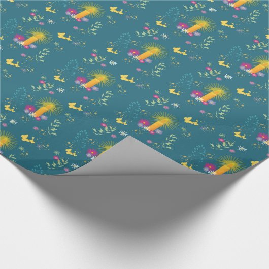 Floral Magic Candle Wrapping Paper Cadeaupapier (Hoek)