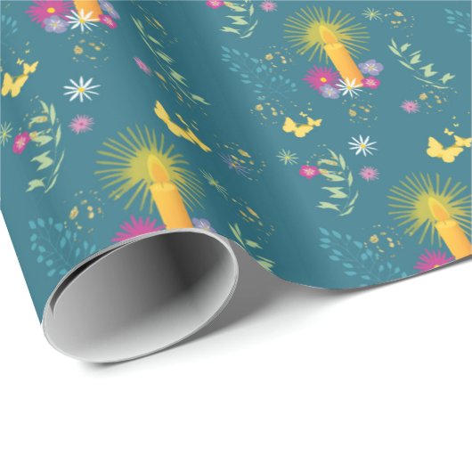 Floral Magic Candle Wrapping Paper Cadeaupapier (Rol Hoek)