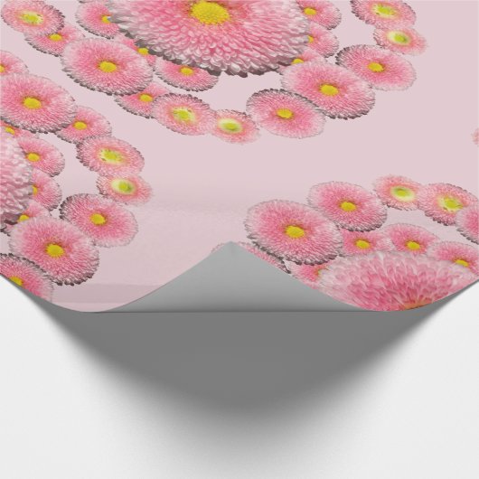 Floral Magic Pink Daisy inpakpapier (Hoek)