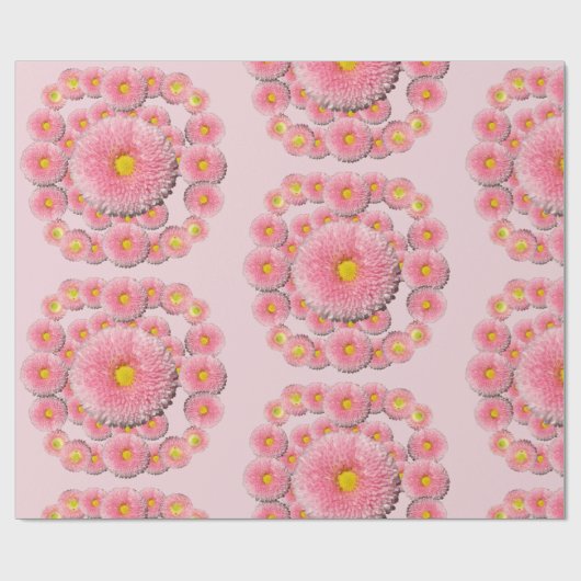 Floral Magic Pink Daisy inpakpapier (Vlak)