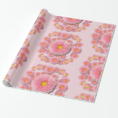 Floral Magic Pink Daisy inpakpapier (Uitgerold)