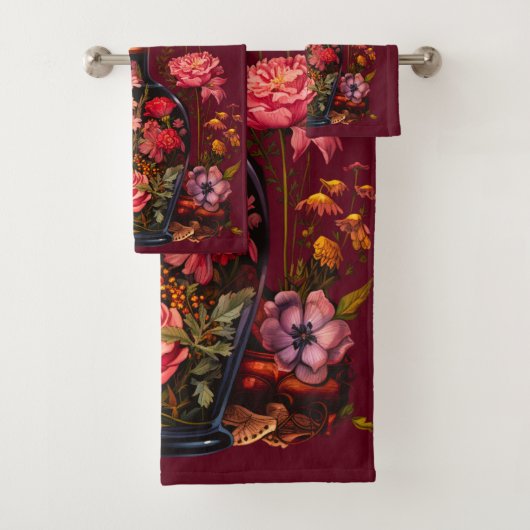 Floral Magic Potion - Witchy Vibes Custom Name Bad Handdoek (Insitu)