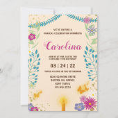Floral Magical Birthday-uitnodiging Kaart (Voorkant)