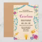 Floral Magical Birthday-uitnodiging Kaart (Voorkant / Achterkant)