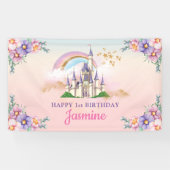 Floral Magical Princess Castle Backdrop / Banner (Horizontaal)