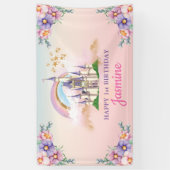 Floral Magical Princess Castle Backdrop / Banner (Verticaal)