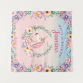 Floral Magical Unicorn Backdrop & Tapestry  Wandkleed (Voorkant (horizontaal))