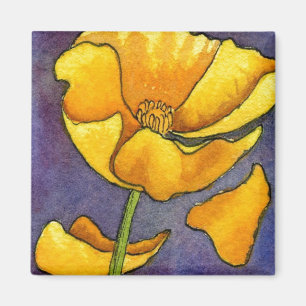 Floral Magnet "Yellow Poppy"
