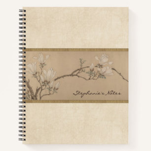 Floral Magnolia Fine Art Antiek Japans schilderen Notitieboek