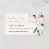 Floral Magnolia Modern Stylish Gold Visitekaartje (Achterkant)