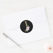 Floral magnolia monogram in gouden letter J Ronde Sticker (Envelop)