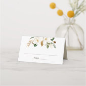 Floral Magnolia Neutral Blush Elegant Place Card Plaatskaartje (Voorkant)
