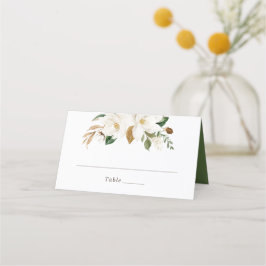 Floral Magnolia Neutral Blush Elegant Place Card Plaatskaartje