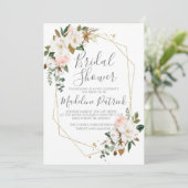 Floral Magnolia Vrijgezellenfeest Kaart (Staand voorkant)