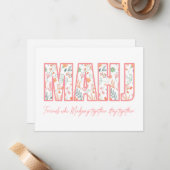 Floral Mahjong Vriendschapsbrief Kaart Notitiekaartje (Voorkant / Achterkant in situ)