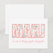 Floral Mahjong Vriendschapsbrief Kaart Notitiekaartje (Voorkant / Achterkant)