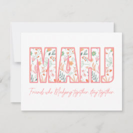 Floral Mahjong Vriendschapsbrief Kaart Notitiekaartje