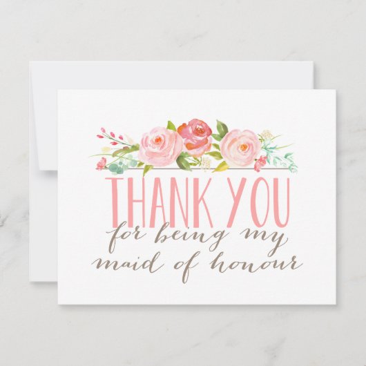 Floral Maid of Honor bedankt (Voorkant)