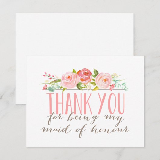 Floral Maid of Honor bedankt (Voorkant / Achterkant)