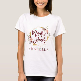 floral maid of honour bachelorette vrijgezellenfee t-shirt