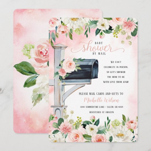 Floral Mailbox Douche per post | social distancing Kaart (Voorkant / Achterkant)